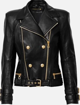 BALMAIN FOR H&M ***TRAUM JACKE AUS SCHWARZEM LEDER*** - Bild 1 von 3