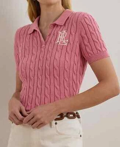 Ralph Lauren Cable-Knit Cotton Polo Sweater Size XXL - Picture 1 of 3