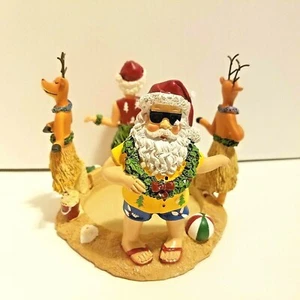 Yankee Candle Lg/Med Kerzenhalter Weihnachten Santa Hawaiian Beach Retired - Bild 1 von 12