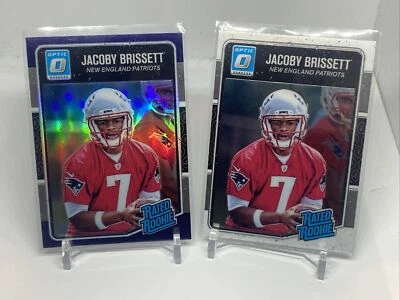 Jacoby Brissett 2016 Donruss Optic Prizm PURPLE REFRACTOR & Base Rookie RC #170 - Image 1 of 4