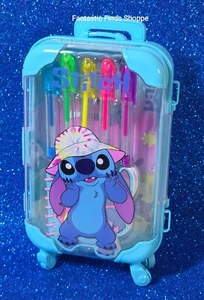 Disney Summer Vacation Suitcase Stitch Stationary Set Case Stickers Pens Notepad - Picture 1 of 3