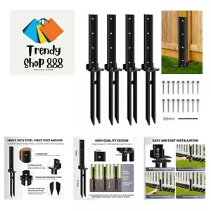 Fence Post Repair Kit, Heavy Duty Steel Anchor Stakes Ground Spike for Repair... - Picture 1 of 8