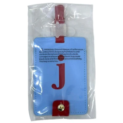 Kate Spade Monogram Initial Luggage Tag Letter J Red Blue New Sealed - Image 1 of 2