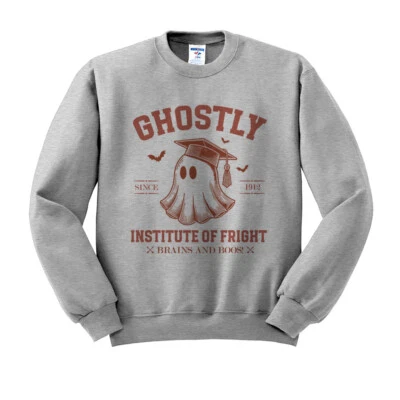 Ghostly Institute of Fright Halloween Linda Otoño Cuello Redondo Sudadera Unisex Foto 1 de 4