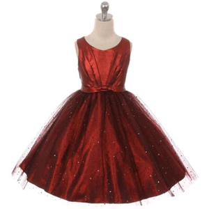 Vestido ROJO Talla 6 Flor Niña Dama de honor Recital Cumpleaños Navidad Graduación - Imagen 1 de 3