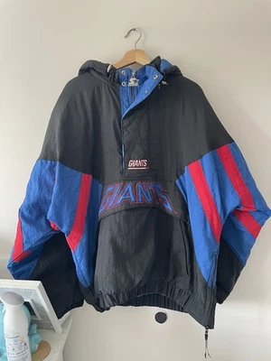 New York Giants Half Zip Black Starter Jacket Size XXL Vintage Rare - Image 1 of 4
