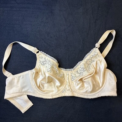 Sujetador Underscore 38C 126-1324 Beige Encaje Con Aros Vintage Tazas Suaves Parcialmente Forrado Foto 1 de 4