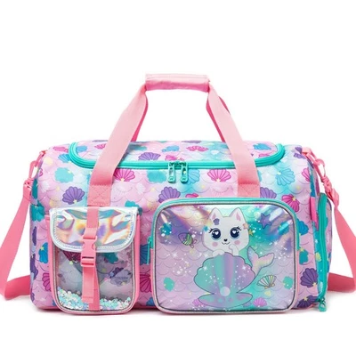 Cute Cat Kids Overnight Bag Girls Duffle Bags for Kids Dance Bag Sleepover Ae... - Image 1 of 4