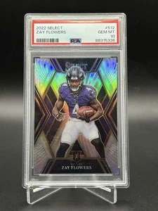 2022 Panini Select Zay Flowers XRC Prizm Rookie RC #512 Psa 10 Baltimore Ravens - Picture 1 of 2