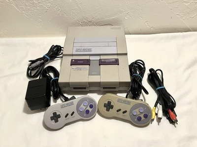 Super Nintendo Original SNES Game Console 2 Controllers All Cords SNS-001 Tested - Image 1 of 4
