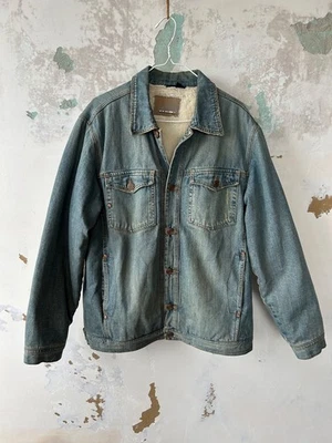 Oakley Denim Jacket Sherpa Lined Mens XLarge Metal Buttons Pockets Skate Y2K - Image 1 of 4