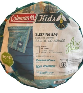 Coleman Kinder 50 Grad Schlafsack Glow In The Dark 60 Zoll lang x 26 Zoll breit - Bild 1 von 7
