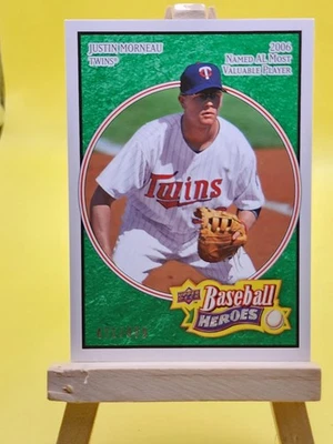 2008 Upper Deck Baseball Heroes Emerald /499 Justin Morneau #100 Minnesota Twins - Image 1 of 2