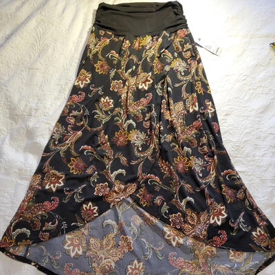 Dobladillo Apt 9 para mujer negro cachemir alto bajo/tulipán. Pull On. Talla mediana nueva con etiquetas  Foto 1 de 4