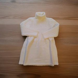 NEW Shein Kids Girls Sweater Dress 6 Y Years Cable Knit Top Turtleneck Off White - Picture 1 of 5