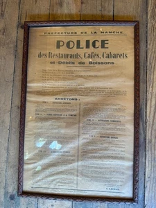 AFFICHE ENCADREE POUR LA POLICE DES RESTAURANTS² - Picture 1 of 6