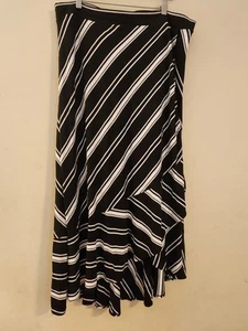 Chico's Size 3(XL)Yarn Dye Striped Knit Faux Wrap Maxi Skirt Vacation Nautical - Picture 1 of 7