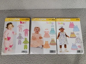 Baby Mädchen Schnittmuster Paket New Look ungeschnitten Nb-L Kleider Strampler Mütze - Bild 1 von 9