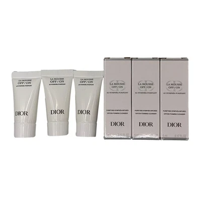 3x DIOR La Mousse Off/On Foaming Cleanser 0.17oz/5ml each - Image 1 of 3