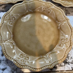 SET (2) Pioneer Woman PAIGE Amber Crackle Glaze 8 1/8" Salad Plates - Picture 1 of 3