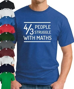 4/3 PEOPLE FIGHT WITH MATHS T-SHIRT > Lustiger Spruch Neuheit Geek Nerd Top  - Bild 1 von 22