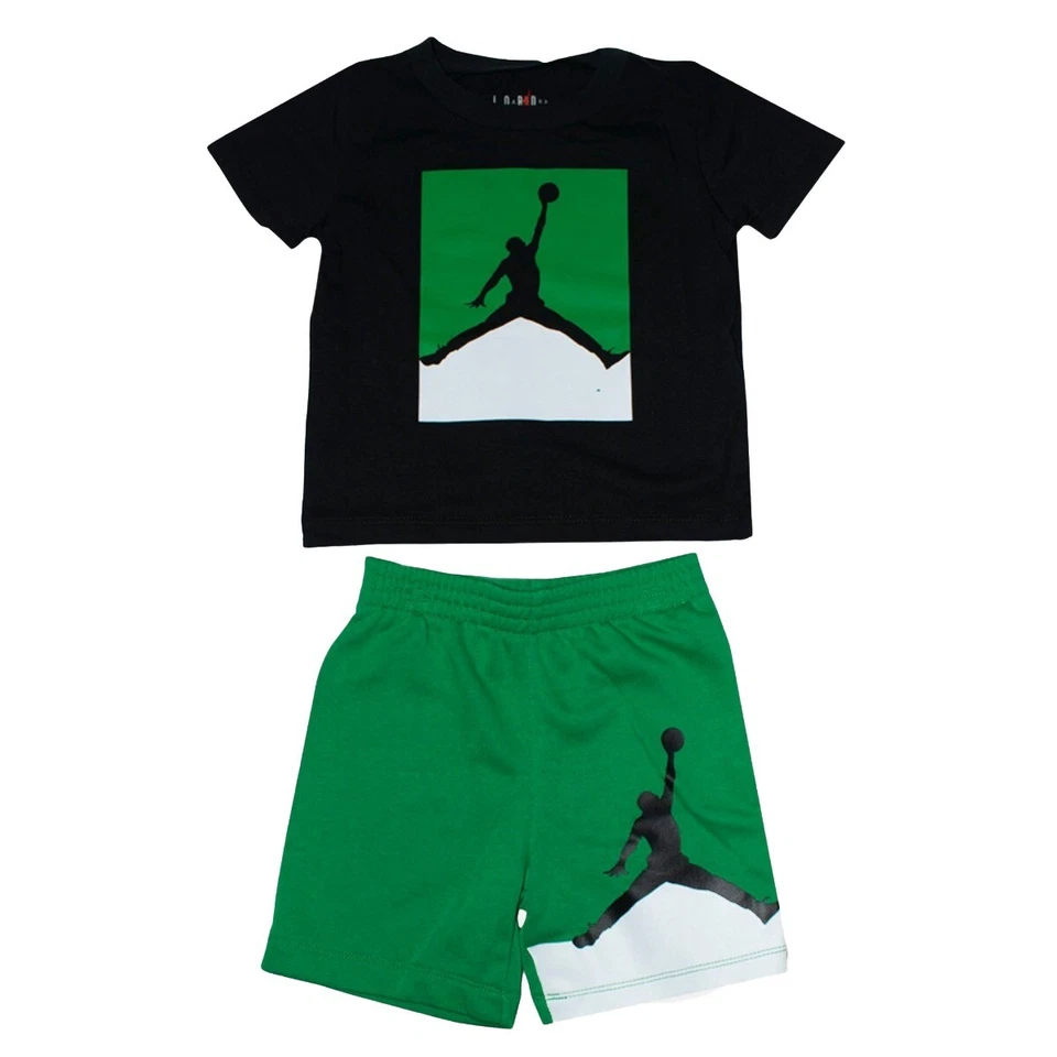 Jordan Completo T-Shirt e Shorts da Bambino Jumpman Nero Taglia 2-3 A Cod 85C... - Immagine 1 di 1