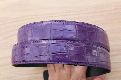 Sin articulaciones - Cinturón para hombre CUERO DE COCODRILO genuino púrpura - W 1,3" Foto 1 de 4