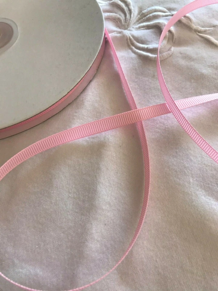 1/4" Grosgrain Ribbon Polyester Solid Narrow Assorted Colors Spool 50 100 yds - Image 1 of 1