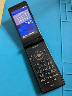 SHARP SH-06G AQUOS Android Mobile Flip Phone DOCOMO Unlocked BLACK used - Image 1 of 4