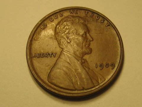 1909-P Lincoln Head Cent AU ERROR CUDS BACK OF EAR & THUNDERBOLT ABOVE FOREHEAD Cover