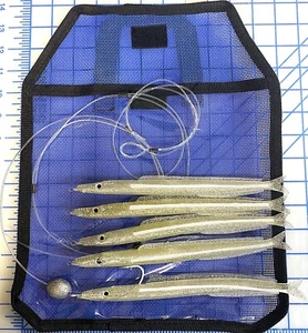 Almost Alive 9" Sand Eel Daisy Chain Rigged Lure Bait Silver Flake Trolling - Picture 1 of 2