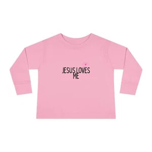 Jesus Loves Me Toddler Long Sleeve Tee - Picture 1 of 21