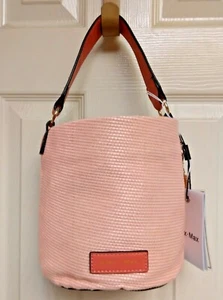 NWT ALEX MAX HAND OR SHOULDER DRAWSTRING CINCHED BAG PINK WITH GOLD CHARM - Picture 1 of 12