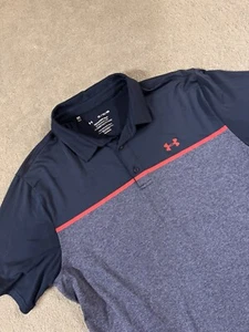 Under Armour “Playoff Polo 2.0” Performance Golf Two-tone Blue Shirt XL Flawless - Picture 1 of 10