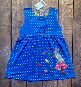 Vestido Mono Estampado Otoño Conejo Lunares Azul Little Maven Niña Pequeña Talla 4T - Imagen 1 de 1