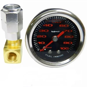 NEGRO y ROJO 1 1/2" 100PSI MANÓMETRO DE PRESIÓN DE COMBUSTIBLE PARA GM CHEVY LS1 LS2 LS6 LT1 L98 - Imagen 1 de 2