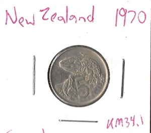 Moneda de Nueva Zelanda de 5 centavos 1970 KM34,1 - Imagen 1 de 1