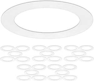 25 Pack Gloss White Goof Trim Ring For 6" Inch Recessed Can Lighting Down Light - Picture 1 of 7