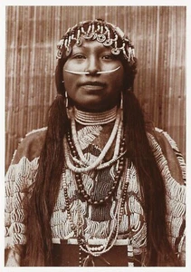 Postcard Portrait Wasco-Wishram (Chinook) Woman (WA St) Curtis Photo 1999 Repro - Picture 1 of 2