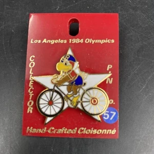 Vintage 1984 80er Los Angelas Olympische Spiele Sam Eagle Radstern Emaille Pin Revers - Bild 1 von 3