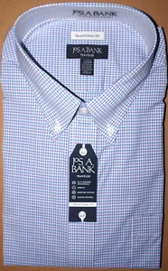 Jos A Bank Traveler Big Tall Dress Shirt 18.5 - 34/35 Traditional Fit Check (JA) - Picture 1 of 6