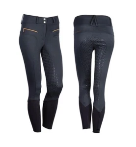 Warme Damen Reithose mit Silikon Vollbesatz Fleecefutter Gr. 44 o. 46 dunkelblau - Picture 1 of 1