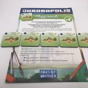 Quadropolis Brettspiel Ersatzteile Teil Spielplätze 5 Fliesen Mini-Erweiterung - Bild 1 von 7