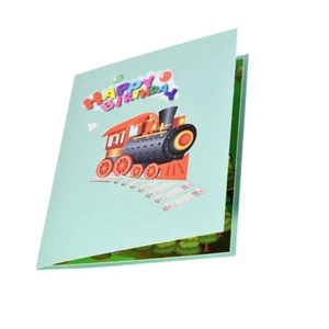 Birthday Train Greeting Card Child Dad Hand-made Cards Creative Blessing - Picture 1 of 12
