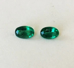 0.83ct!! NATURAL BRAZILIAN EMERALDS MATCHING PAIR +CERTIFICATE AVAILABLE - Picture 1 of 3