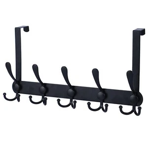 Over The Door Hooks,Coat Rack for Hanging Clothes Hat Towel Heavy Duty Black 1pc - Picture 1 of 7