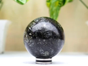 New 50MM Black Nuummite Stone Minerals Healing Sphere Ball - Picture 1 of 13
