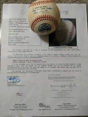 1986 National League All Star Team Autograph Auto Baseball Tony Gwynn Ozzie JSA - Image 1 of 4