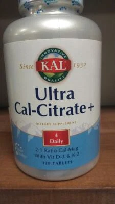 Cal-Citrate KAL 120 Tablets vitamins D3 K2 Magnesium - Image 1 of 3