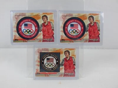2012 Topps Seimone Augustus Olympic Team Patch & Pin Cards PIN-SA ULP-SA Lot - Image 1 of 4